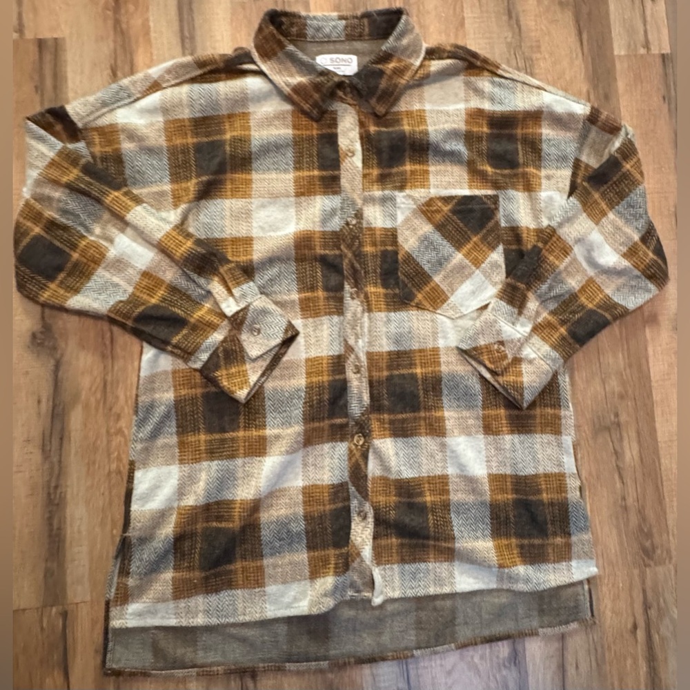 Ci Sono Multi-Tone Plaid Shirt